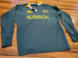 Canterbury South Africa Sa Rugby Jersey Size Med Long Sleeve Rare
