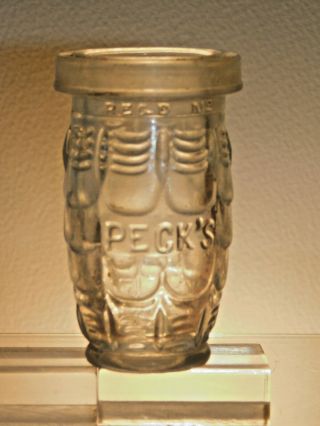A.  A.  A.  Antique Bottle Pecks Shell Meat Paste Jar Old Bottle 1920 