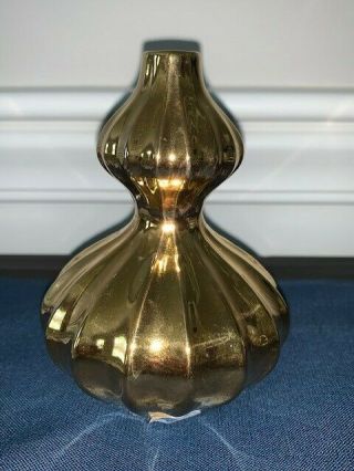 Jonathan Adler Gold Lantern Gourd Bud Vase - RARE FIND - Decorative Ceramic 2