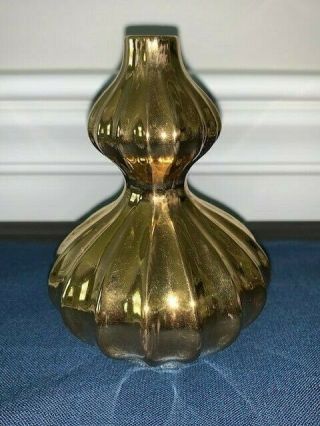 Jonathan Adler Gold Lantern Gourd Bud Vase - RARE FIND - Decorative Ceramic 3