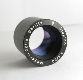 Rare Metal Short Meyer Diaplan 80mm F/2.  8 Projection Lens Bubble Bokeh Trioplan