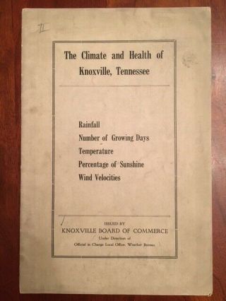 Rare 1913 The Climate And Health Of Knoxville,  Tennessee,  Weather,  Maps Diagrams