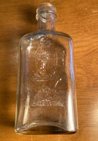 Vintage The Owl Drug Co Embossed Cork Top Antique Clear Glass Bottle 4 7/8 " Tall