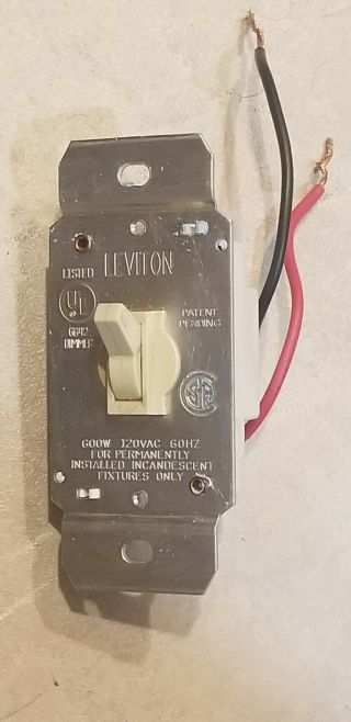 Vintage Leviton Single Pole Incandescent Light Dimmer Switch 6b42