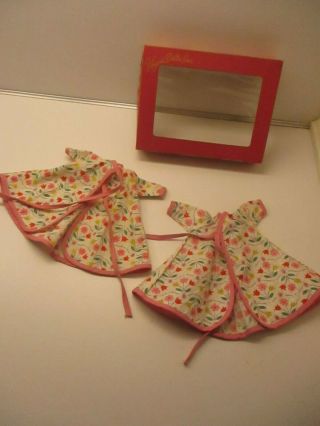 Vogue Box Top,  Two Vintage Medford Tagged Ginny Doll Fashion Robes W/ Tulips