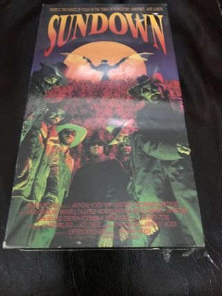 Sundown 1990 (1991) Horror Vhs Rare Oop Htf Bruce Campbell Vestron Video Edition