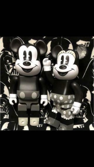 Be@rbrick Mickey Mouse & Minnie Bearbrick (b & W Ver. ) 100 400 Disney