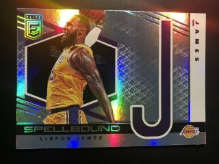 Lebron James 2019 - 20 Elite Spellbound Rare Insert " J " 1 Lakers