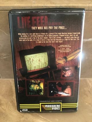 LIVE FEED VHS Extreme Gore Horror Ryan Nicholson Gutterballs Rare Massacre Video 2