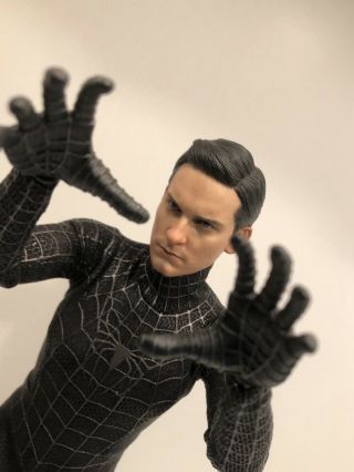 Hot Toys Spider - Man 3 Black Suit 1/6 Figure Sideshow Exclusive Pre - Owned Usa