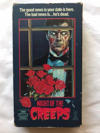 Vhs Night Of The Creeps Hbo Cannon Video Horror Terror Rare Tom Atkins