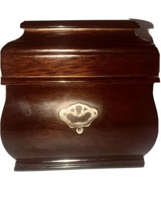 Rare Unisex Vintage 1990 Bombay Handcrafted Cherry Wood Jewelry Box Chest