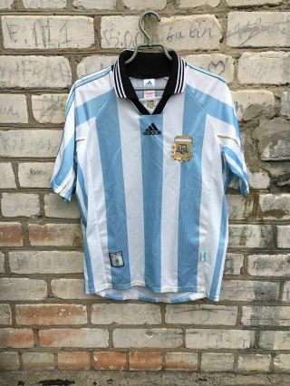 Argentina National Team 1998/1999 Home Football Shirt Size S Adidas Soccer Rare