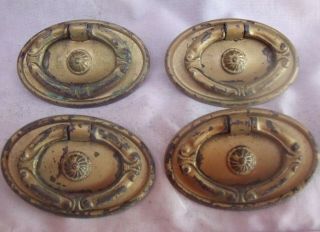 4 Matching Vintage Antique Cabinet Drawer Chest Handle Pulls Salvage 2 1/2 "