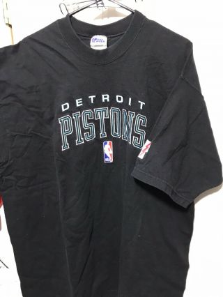Vtg 90s Single Stitch Pro Player Detroit Pistons T Shirt Teal Xl Xxl Rare