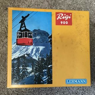 Vintage Old Rare Germany Lehmann Rigi Model 900 Tin Ski Lift Toy,  Box