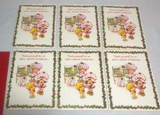 Strawberry Shortcake Christmas Cards 1980’s Vintage 6 Cards