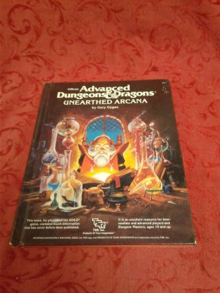Rare Vg Shape 1st Ed Ad&d Unearthed Arcana 1985 Gygax Tsr Source Book Gift Vtg
