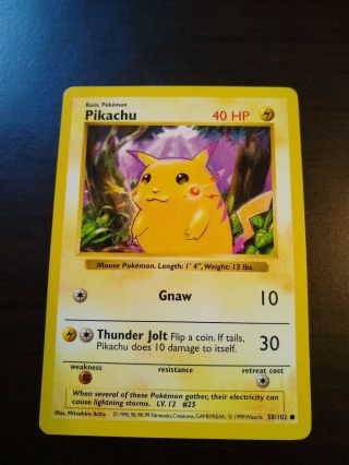 Pikachu 58/102 SHADOWLESS BASE SET Pokemon 2