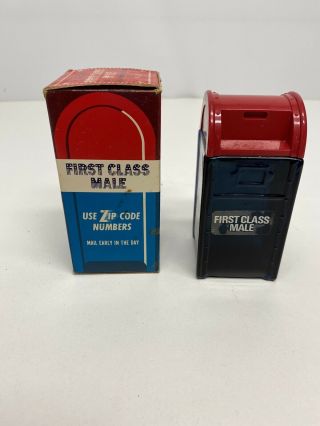 Vintage Avon First Class Male Mail After Shave 4 Oz.  Decanter Full Bottle W/box