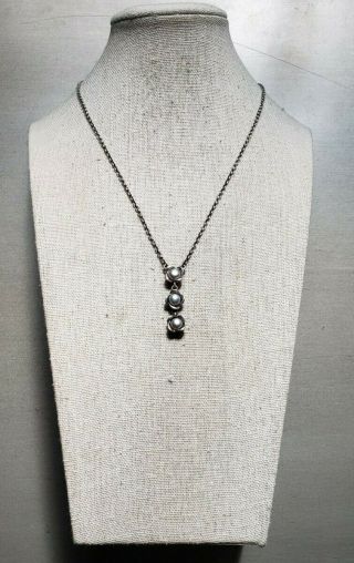 Authentic Pandora Rose Pearl Pendant Necklace (S 925 ALE) RARE 3