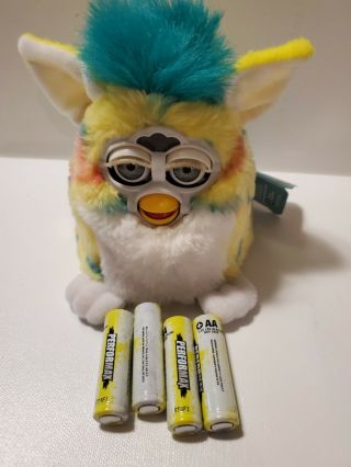 Vintage Rare 1999 Furby Babies Yellow Spotted Furby - Moves But No Voice