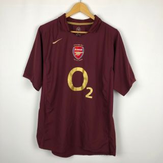 Rare Arsenal 2005 2006 Home Football Shirt Soccer Jersey Nike O2 Highbury Size L