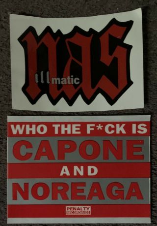 Vintage Sticker Nas Ill Matic & Capone & Nore Og Hip Hop Promo Only Rare