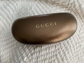 Gucci Bronze Hard Clam Shell For Sunglasses Eyeglasses Case Vintage