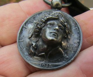 1918 Half Dollar Lady Liberty Pop Out Silver Coin Watch Fob Rare Unusual