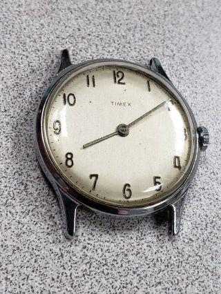 Timex Vintage Watch 1960’s Mechanical Winding Silver Face Dial