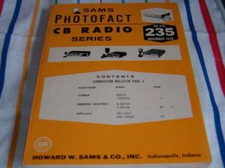 Sams Photofact Cb Radio Series Books Number 235 Cobra 89gtl & 1000gtl.