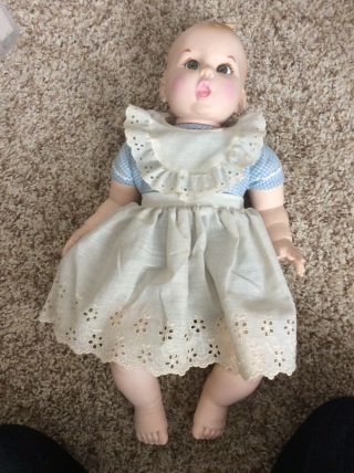 1979 Gerber Baby Doll Blond Head,  Blue Eyes 17 " With Tag