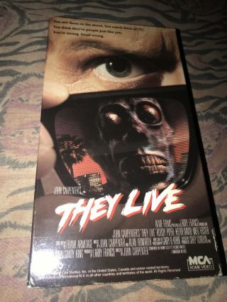 They Live Rare Oop 1989 Mca Vhs John Carpenter Horror Cult Sci - Fi Classic Htf