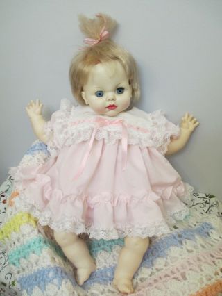 Adorable Vintage Vinyl & Cloth Baby Doll By Ideal Toy Corp. ,  1965
