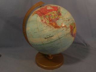 Vintage 12 " Diameter Replogle World Motion Series Desk Top Raised Relief Globe