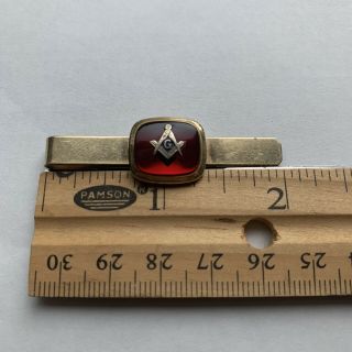 Vintage Freemason Tie Clip 14k Gold