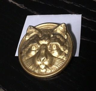 Vintage Gold Tone Cat Brooch Pin Antique Jewelry Estate Find