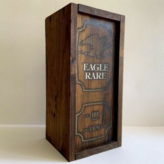 Vtg Eagle Rare Kentucky Straight Bourbon Whiskey 101 Proof Wooden Box/case Only
