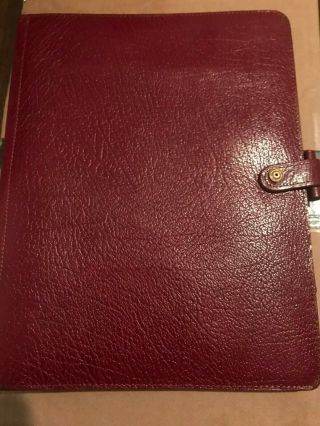 Filofax Deskfax Dx1 Clf 7/8 Rare Vintage Burgundy Real Calf Leather Made In Uk