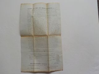 Antique Document 1849 Somersworth Strafford County Hampshire Land Deed Vtg N