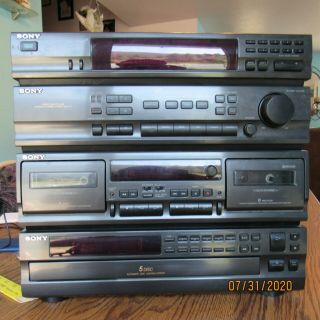 RARE SONY HCD - 541 STEREO SYSTEM WITH ALL CORDS Check Power Cord 3