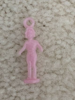 Very Rare Cracker Jack Pink Paper Dress Up Doll Vintage Gumball Prize Toy Charm