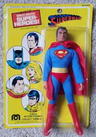 1976 Mego Wgsh 8 " Superman Card And Action Figure