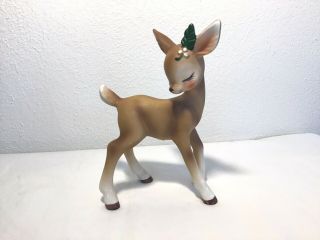 Very Rare Vintage Josef Originals Christmas Deer Figurine