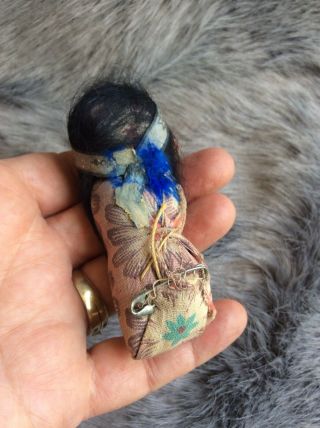 Antique Vintage Skookum Native American Indian Doll Tiny Papoose Composition 2