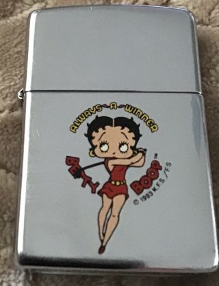 Rare Betty Boop Vintage Zippo Lighter Pinup Girl Cartoon 1993