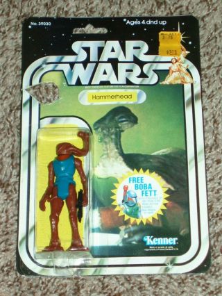 Vintage Star Wars 1979 Kenner Hammerhead Anh 20 Back Card Moc No Pop Afa It