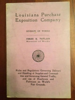 Rare 1904 Louisiana Purchase Exposition Company,  Division Of,  World 