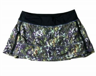 Rare Lululemon Size 8 Pace Rival Skirt / Shorts Floral Sporty W/ Pocket Eeuc